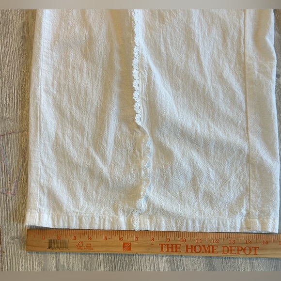 SHEIN Curve Plus Size White Wide Leg Pants Lace Trim Down Legs Drawstring 5X 22W - Picture 13 of 13